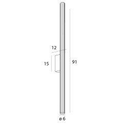 MAXLIGHT W0367 KINKIET FAYETTE 91CM 18W IP44 3000K CZARNY