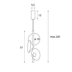 MAXLIGHT P0562 LAMPA WISZACA PURO BLACK&GREY