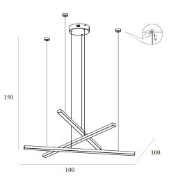 MAXLIGHT P0474D LAMPA WISZĄCA TRIO 3 ZŁOTO SZCZOTKOWANE