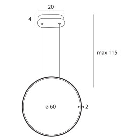 MAXLIGHT P0651 LAMPA WISZĄCA VISUAL VER 22W WHITE 60cm

