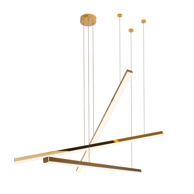 MAXLIGHT P0426D LAMPA WISZĄCA TRIO 3 ZŁOTA ŚCIEMNIALNA
