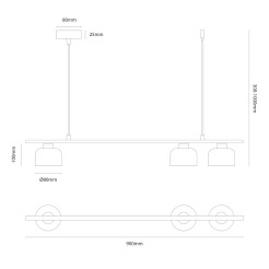Lampa wisząca KAI 3xGX53 MLP2862