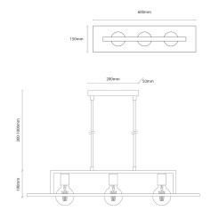Lampa wisząca BERGEN 3xE27 MLP2848