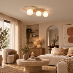 Lampa sufitowa Carter 3xE14 Biały + Natural MLP0228
