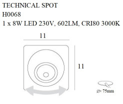 MAXLIGHT H0068 OPRAWA WPUSTOWA TECHNICAL SPOT 8W