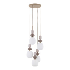 ZEN SABIA BOTTI WHITE LAMPA WISZĄCA 5XE14 KOŁO 11874