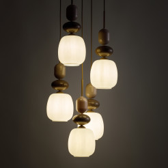 ZEN SABIA BOTTI WHITE LAMPA WISZĄCA 5XE14 KOŁO 11874