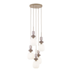 ZEN SABIA BOTTI WHITE LAMPA WISZĄCA 5XE14 KOŁO 11874